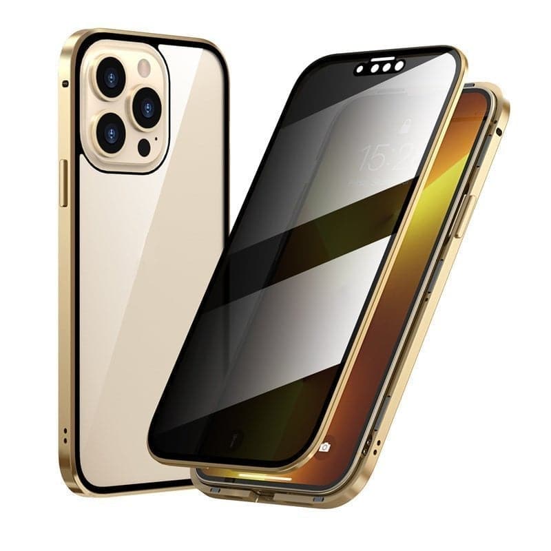 ✨ Magnetska maskica za iPhone s zatamnjenim staklom i metalnim okvirom 📱🔒