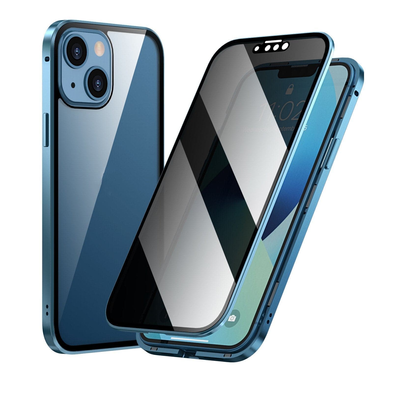 ✨ Magnetska maskica za iPhone s zatamnjenim staklom i metalnim okvirom 📱🔒
