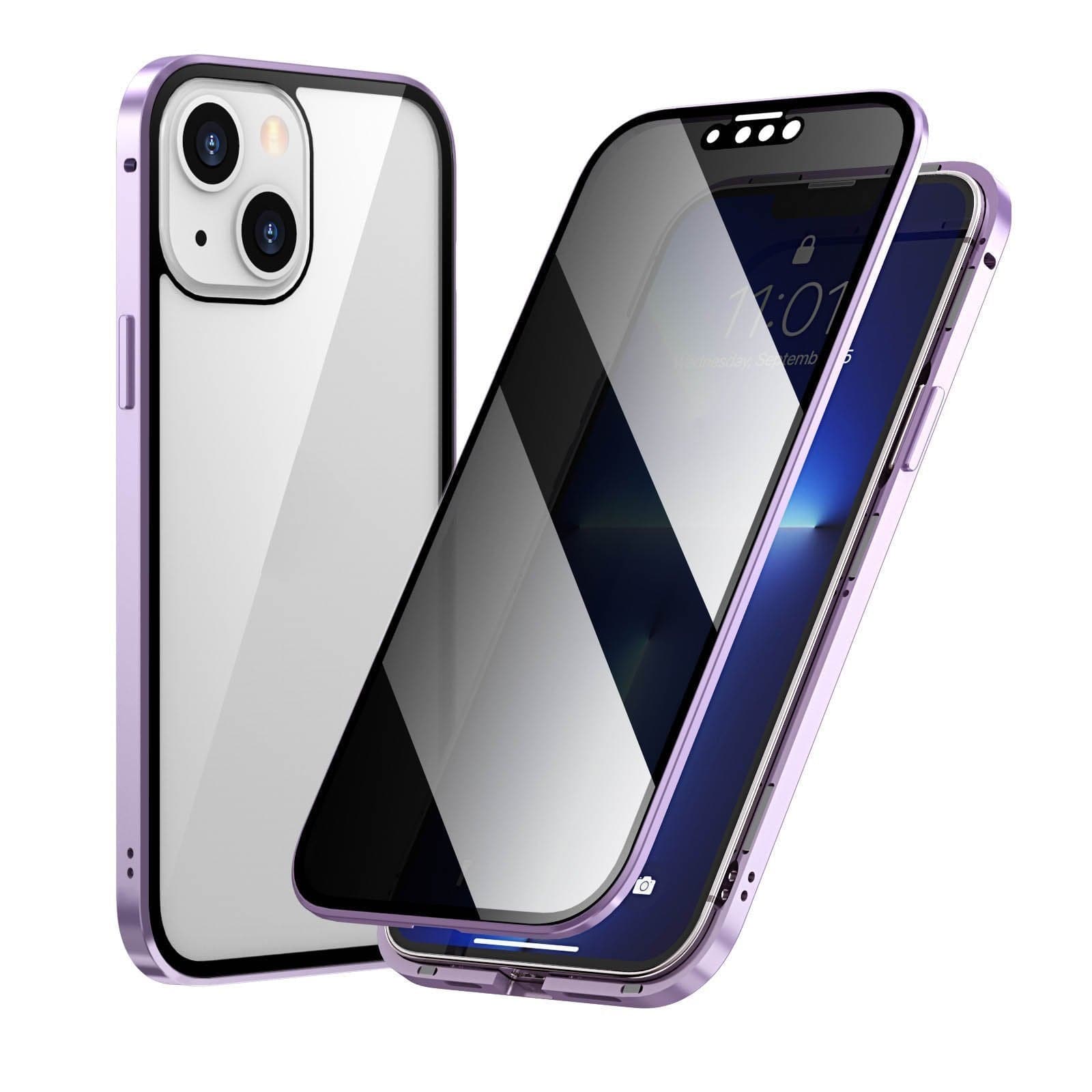 ✨ Magnetska maskica za iPhone s zatamnjenim staklom i metalnim okvirom 📱🔒