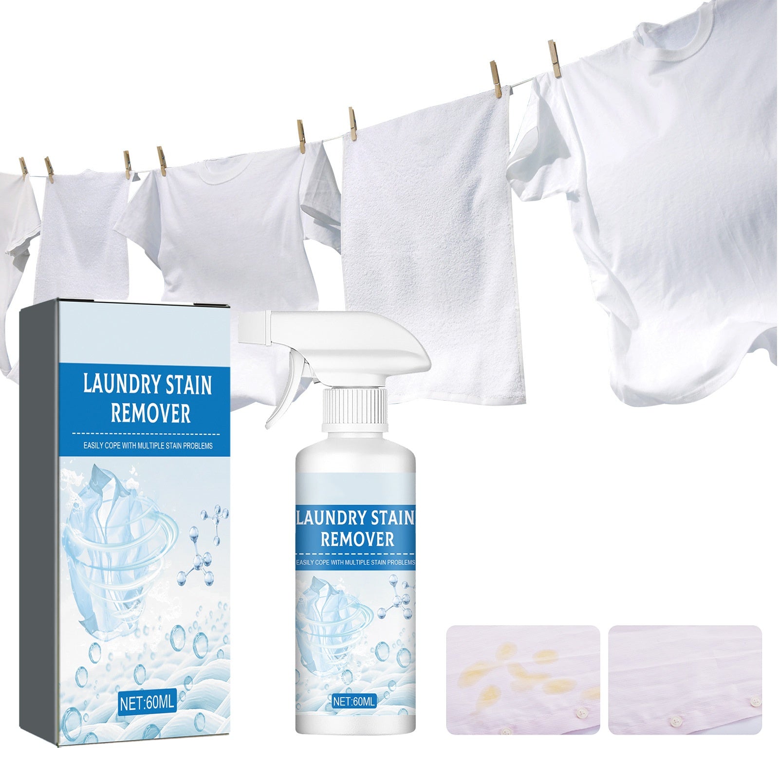 🔥 1+1 gratis 🧺🧼 Snažno sredstvo za uklanjanje mrlja s rublja👚✨