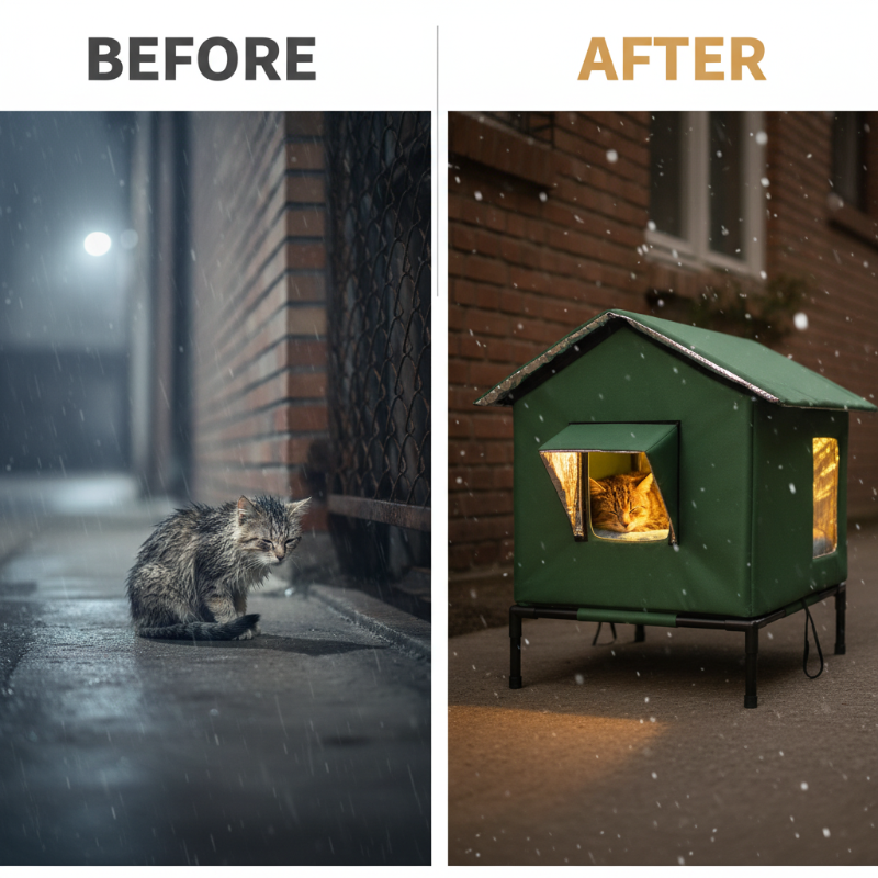 🐈 Kućica za mačke za sve vremenske uvjete, podignuta vanjska