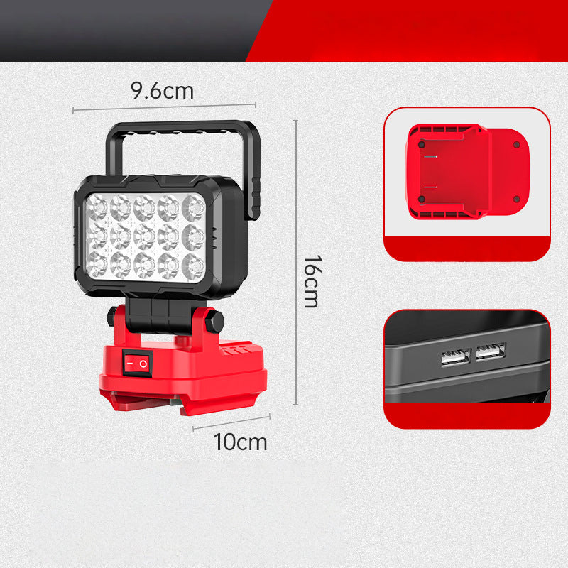 💡LED radno svjetlo koje se može rotirati za 180° - s funkcijom dvostrukog USB punjača🔋 - izdržljivo i bežično - univerzalna kompatibilnost s baterijama - za garažu, gradilište i kampiranje